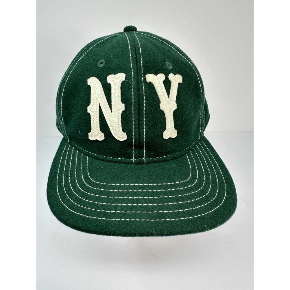 Cotton On NY Wool Blend Baseball Cap Hat White Stitching One Size Green NWOT